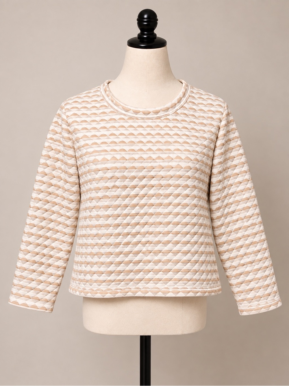 J.Crew Reversible Quilted Sweatshirt Cream Beige Size Small Boxy
